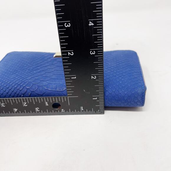 Kate Spade Orbital Blue Elsie Street Snake Embossed Leather Neda Zip Wallet - Picture 15 of 15